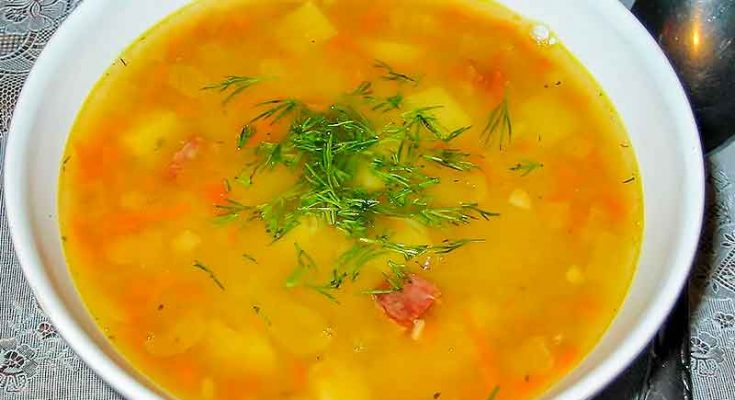 Гороховый суп с курицей с фото