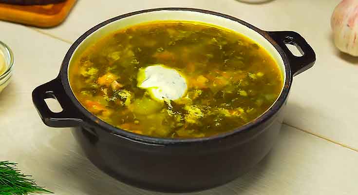 рецепт классического щавелевого супа с яйцом и мясом 