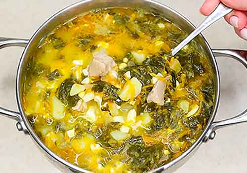 рецепт супа из щавеля готов к употреблению 