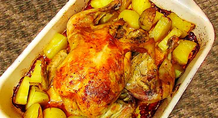Вариант 2: Курица с картошкой в рукаве в духовке — новый рецепт с пошаговыми фото