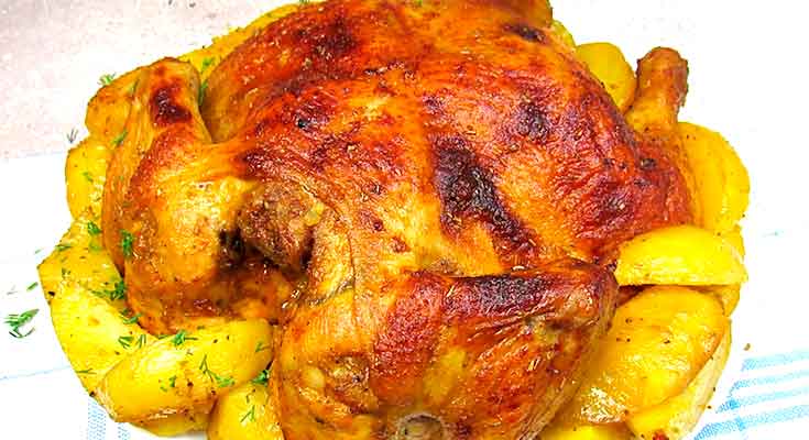 праздничная курица в духовке
