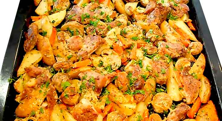 Картофель запеченный с мясом в рукаве в духовке простой рецепт пошаговый